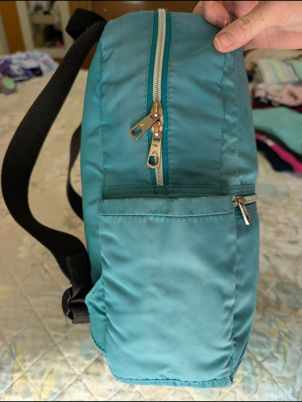Teal Nylon Kids Backpack